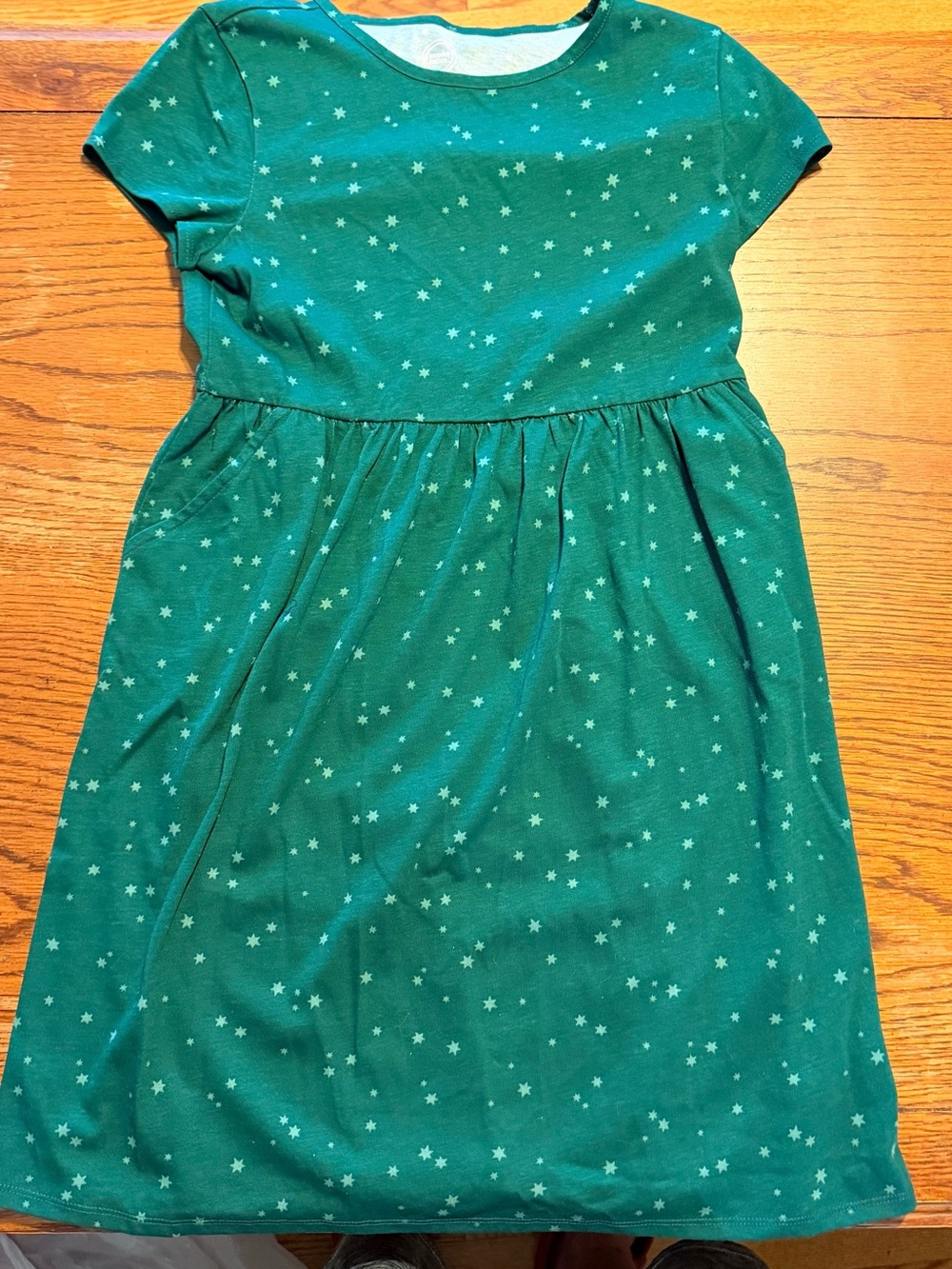 Wonder Nation Girls Size L 10 12 Large Green Dress with Stars